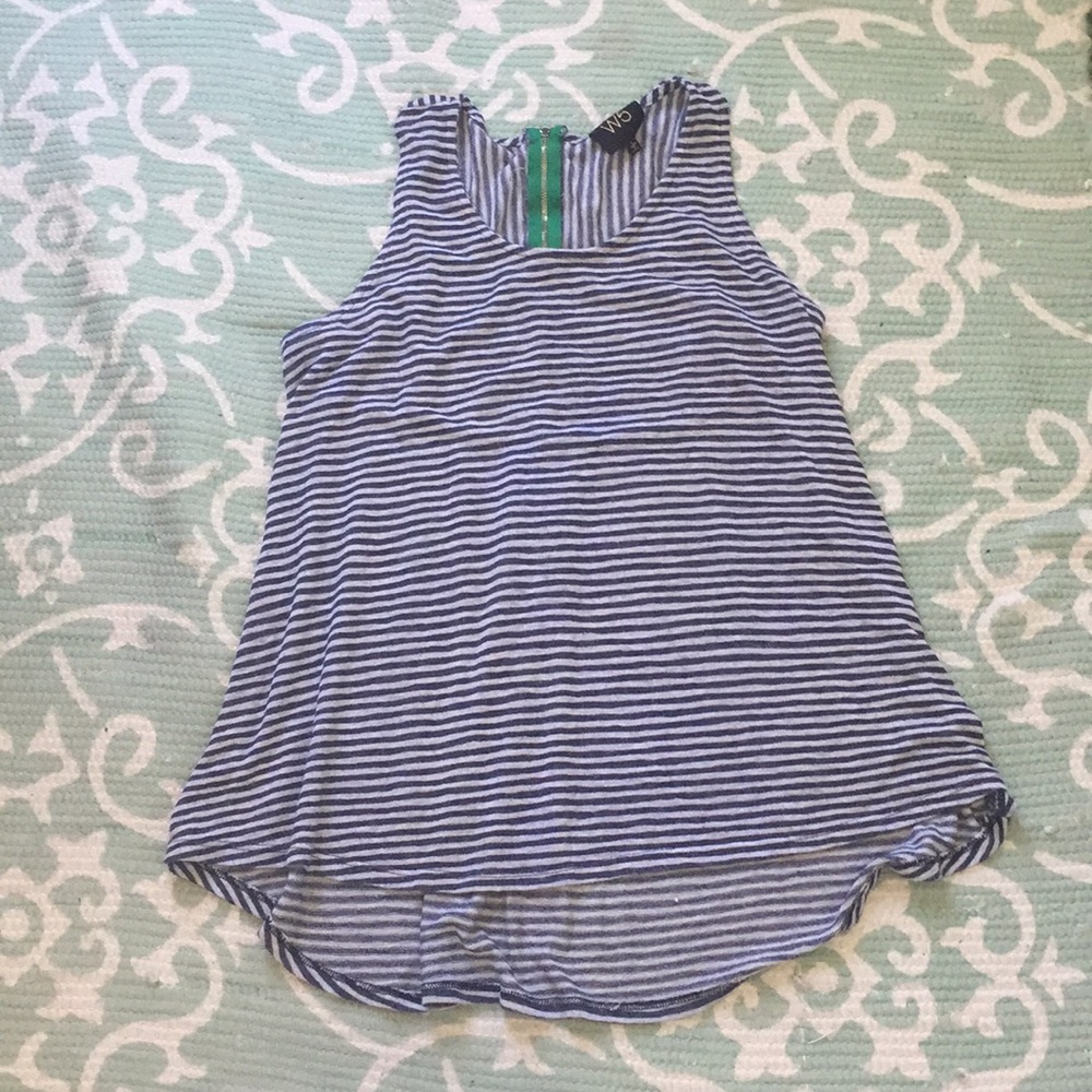 Striped hi-lo tank top
